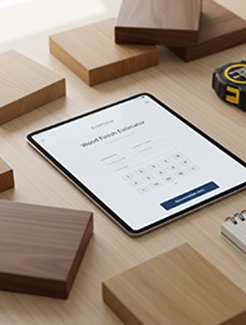 A modern console table in a sunlit room